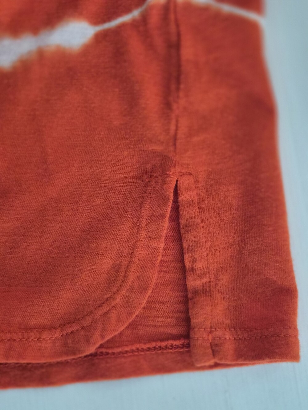 J. Jill Orange Shibori Tie Dye Top Large Cotton Modal Dolman Sleeve Relaxed Fit - Picture 11 of 11